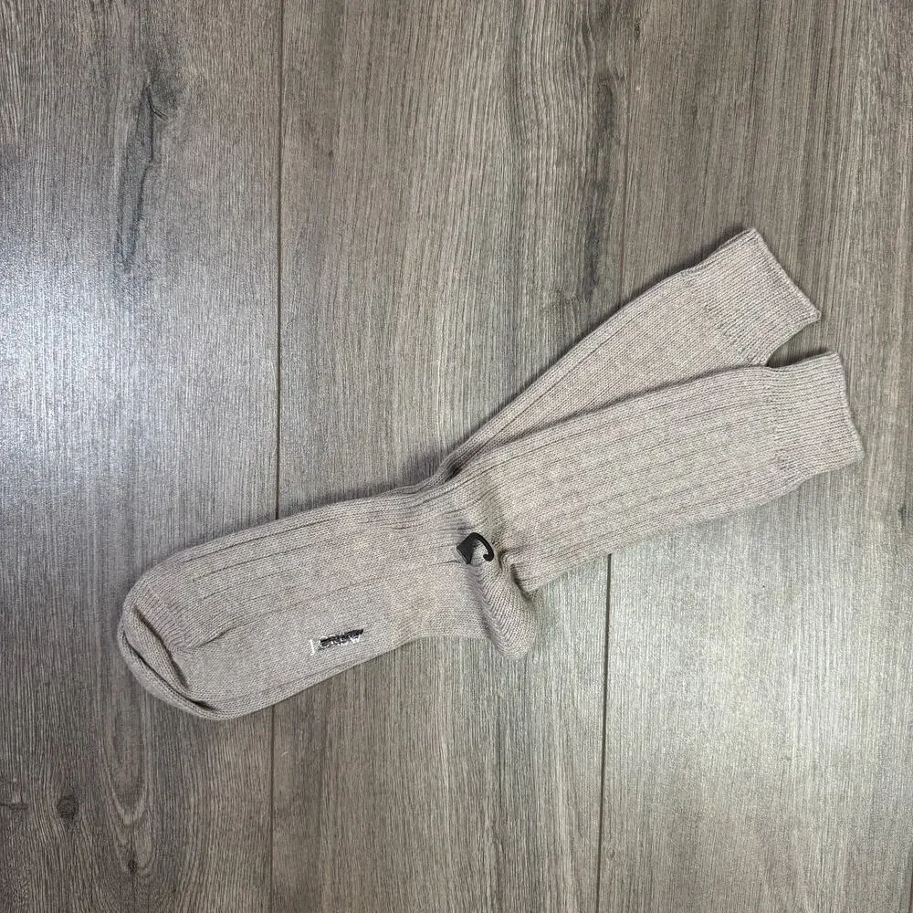 J.Crew Mens Ribbed Socks One Size Gray Brown Cotton Blend Mid Calf Lightweight